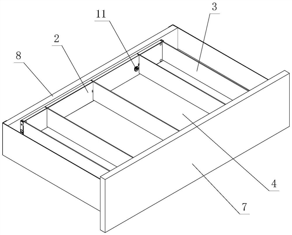 Positioning placement structure of separation assembly