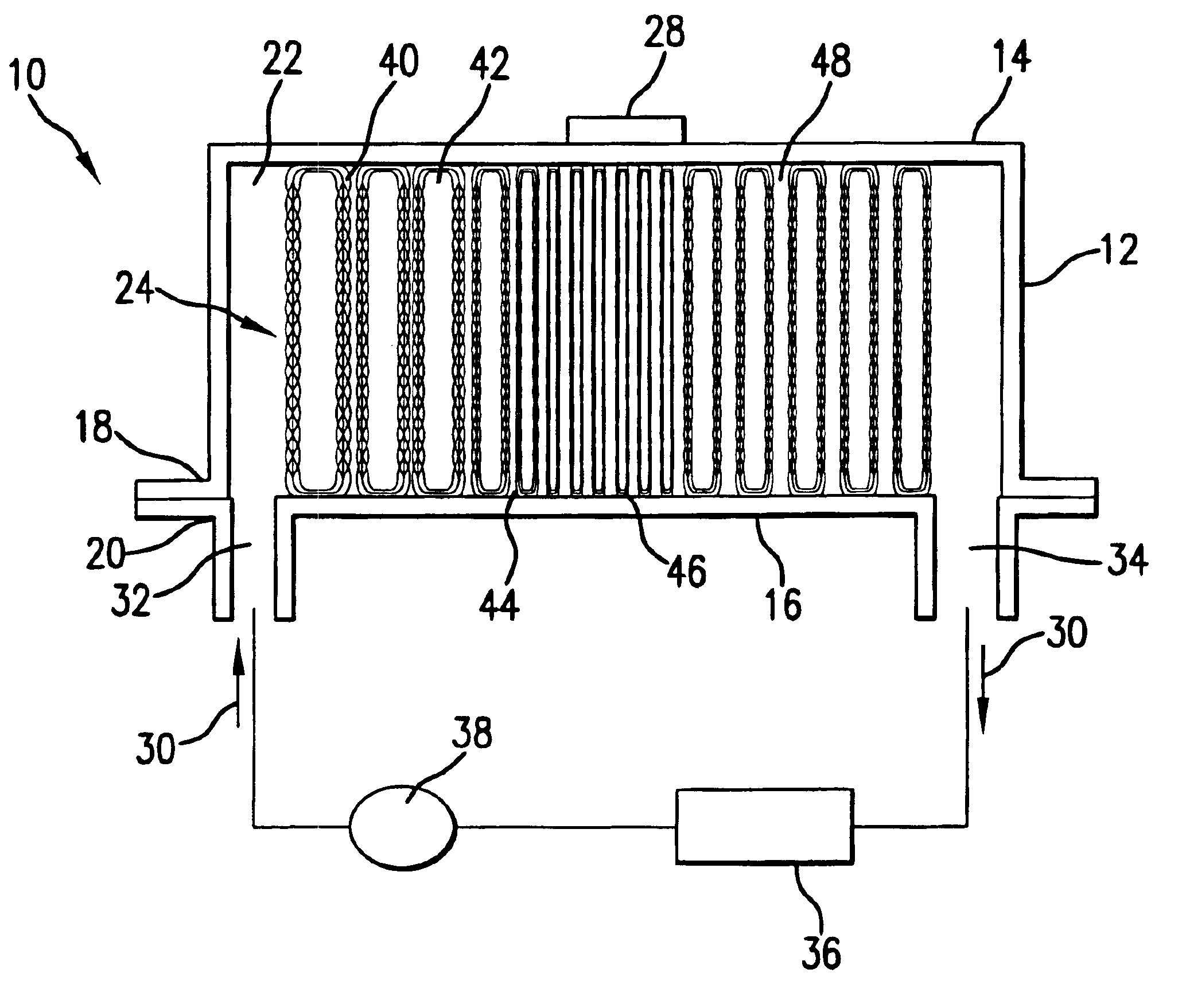 Enhanced heat transfer structure with heat transfer members of variable density