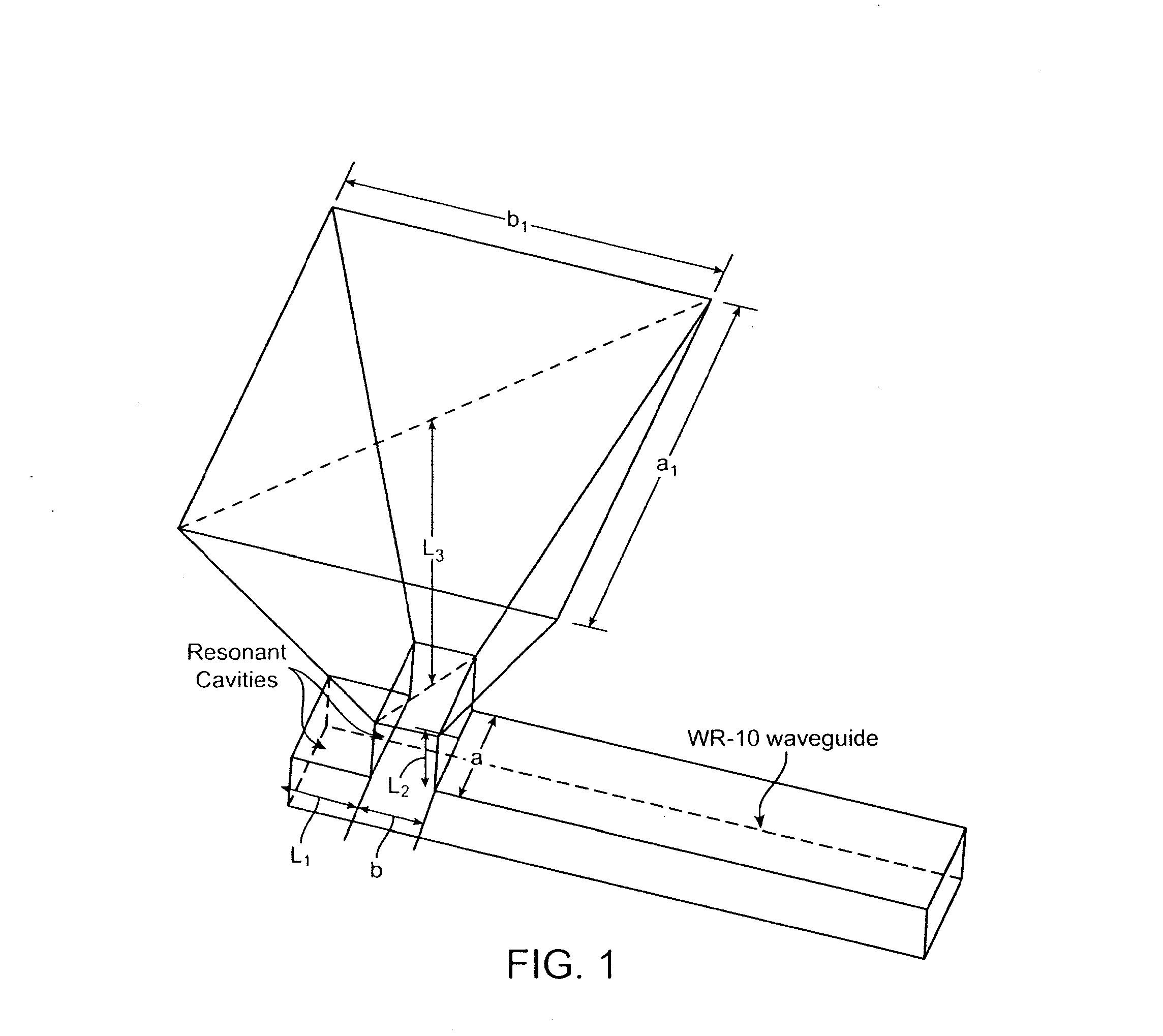 Plastic waveguide-fed horn antenna