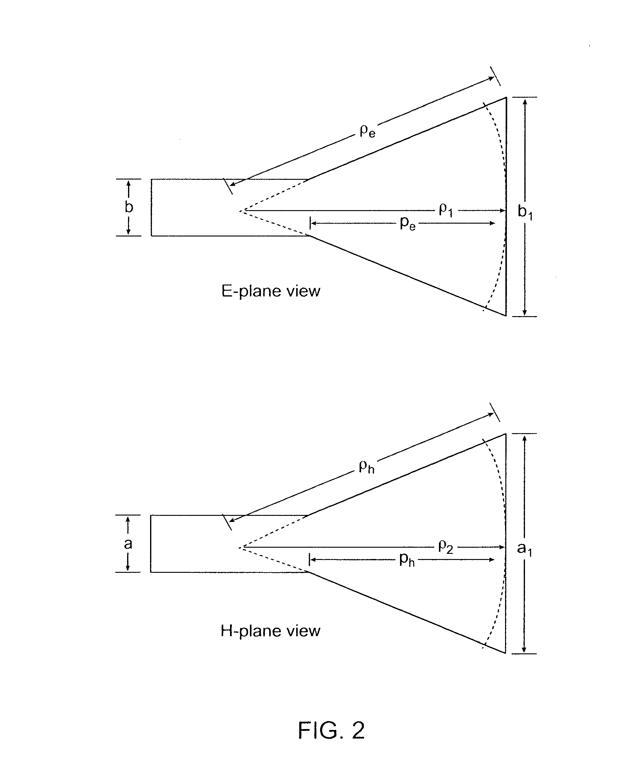 Plastic waveguide-fed horn antenna