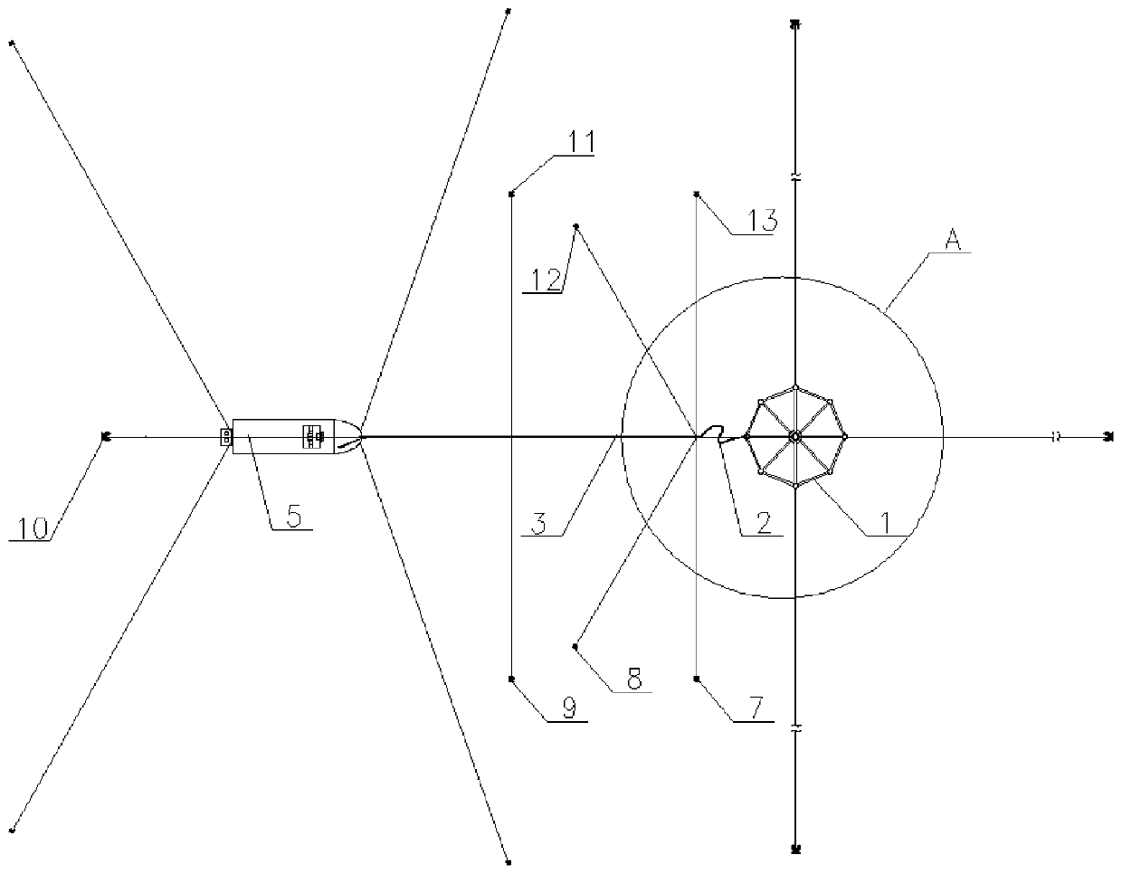 Pipeline layout system for snorkeling aquaculture net cage and operation ship