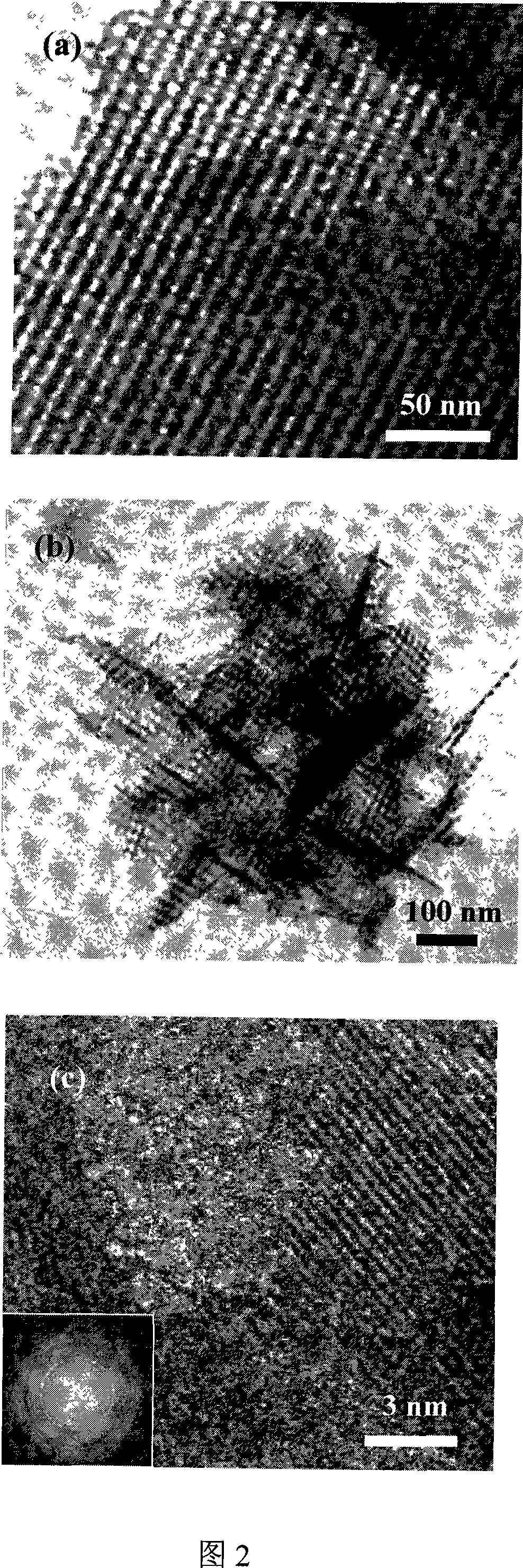 Method for synthesizing high specific surface area ordered mesoporous metal oxide by using hard template agent