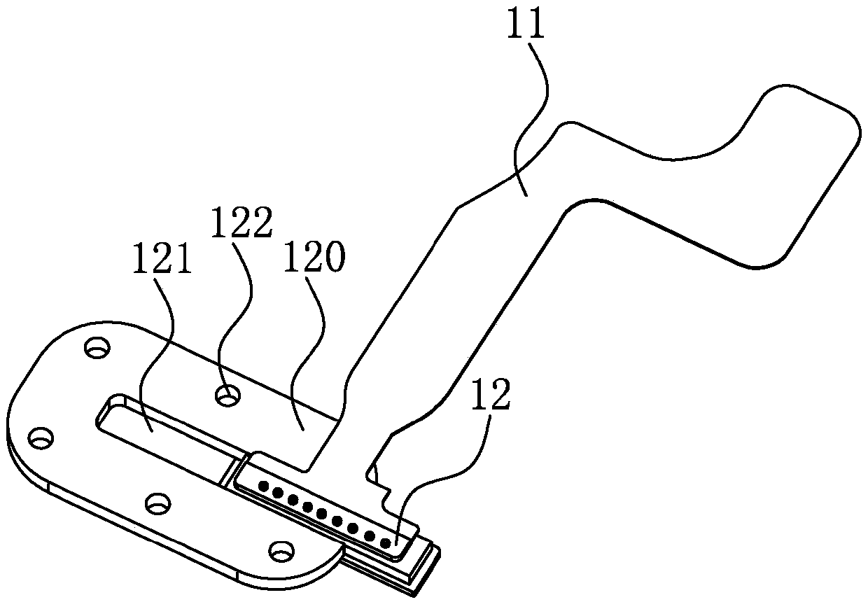 Press fit fixture for flexible printed circuit