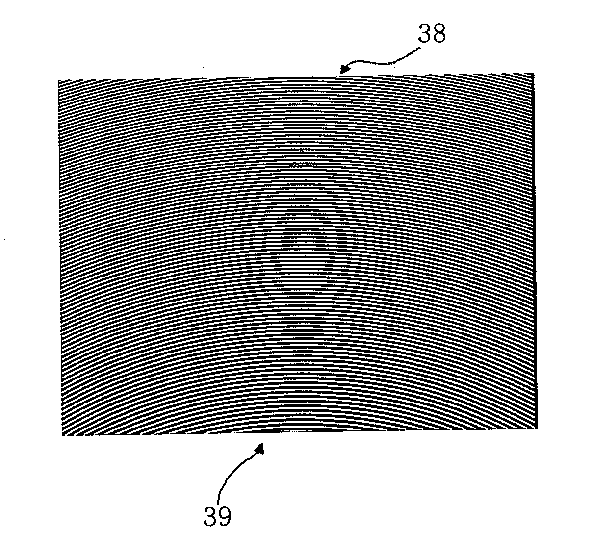 Planar focusing grating coupler