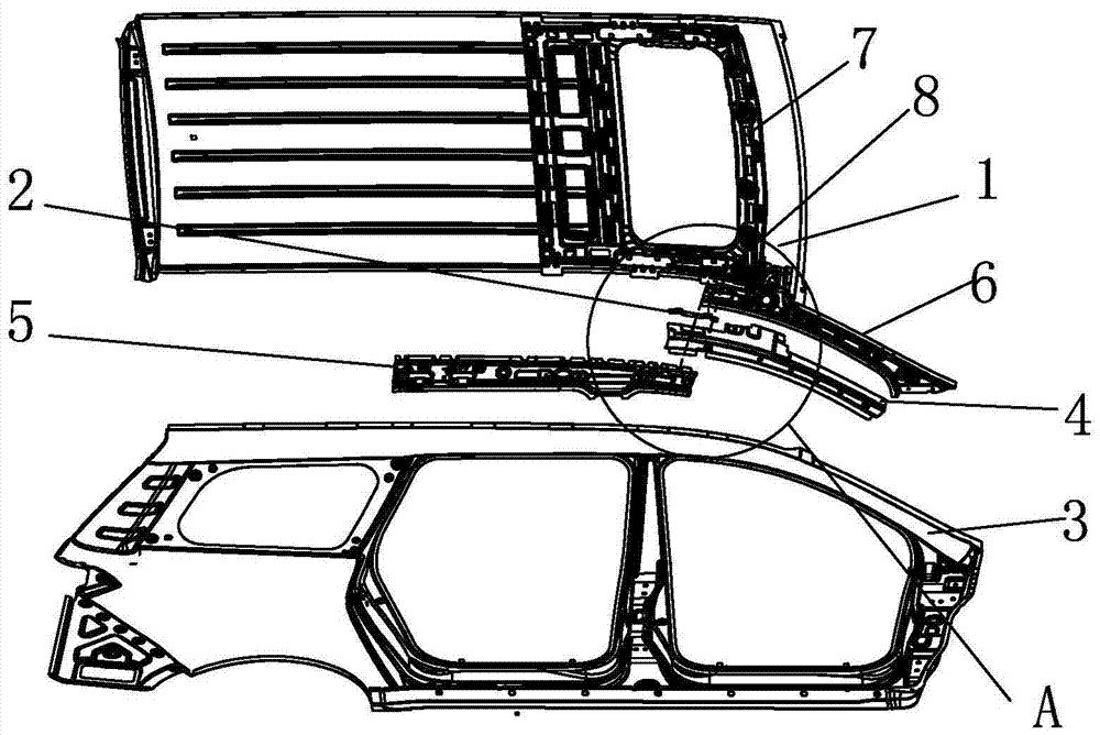 Top cover and side wall welding assembly structure