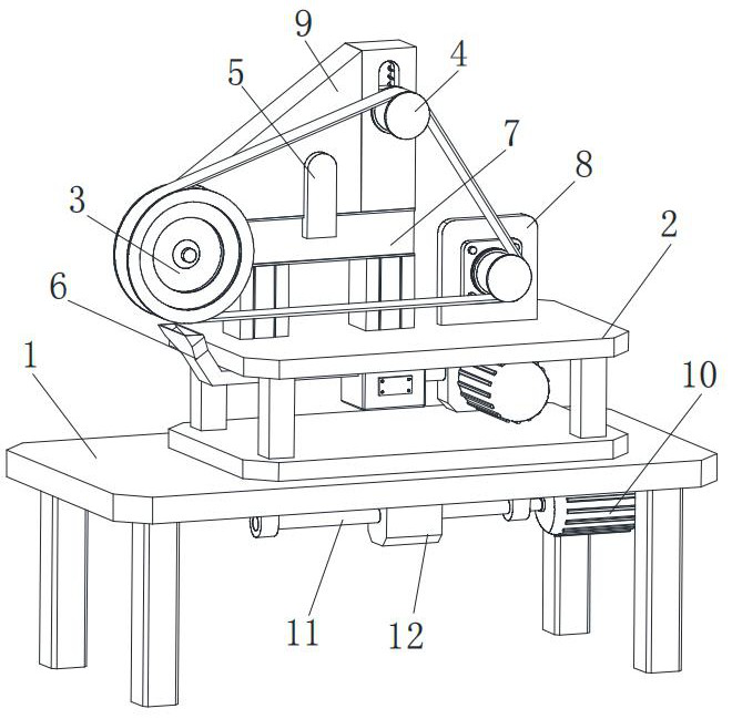 A washing machine cover abrasive belt grinding workbench