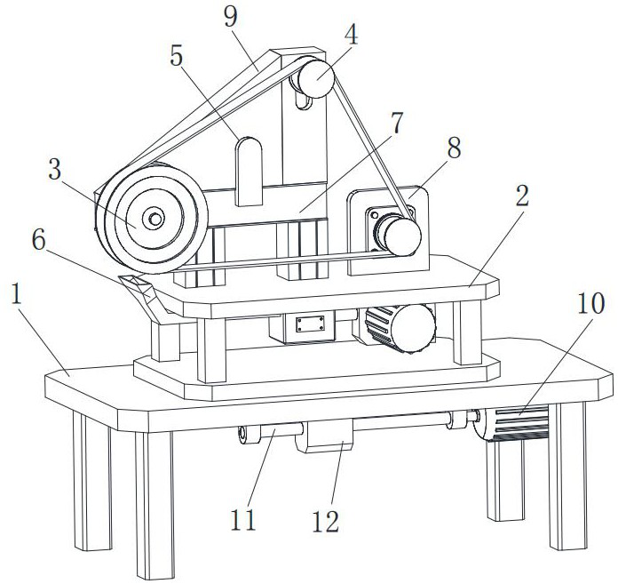 A washing machine cover abrasive belt grinding workbench