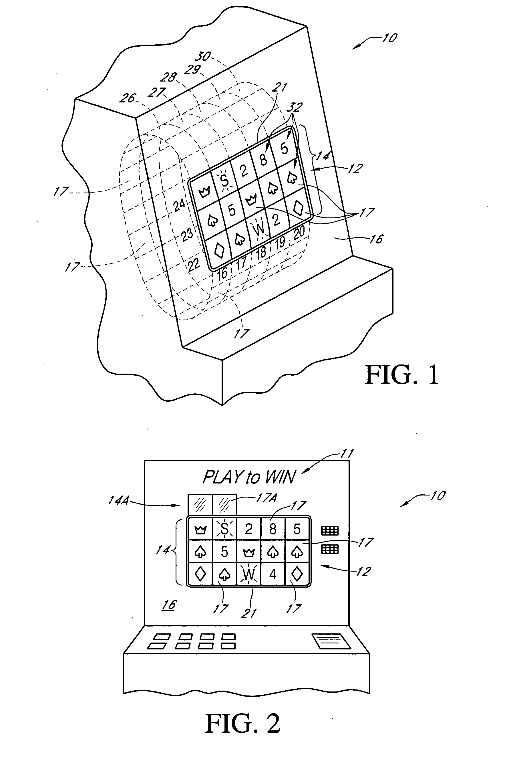 Gaming machine with additionally visible symbols