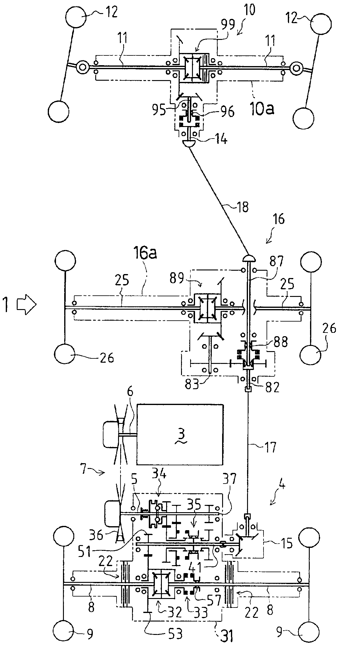 Multi-wheel-driving vehicle