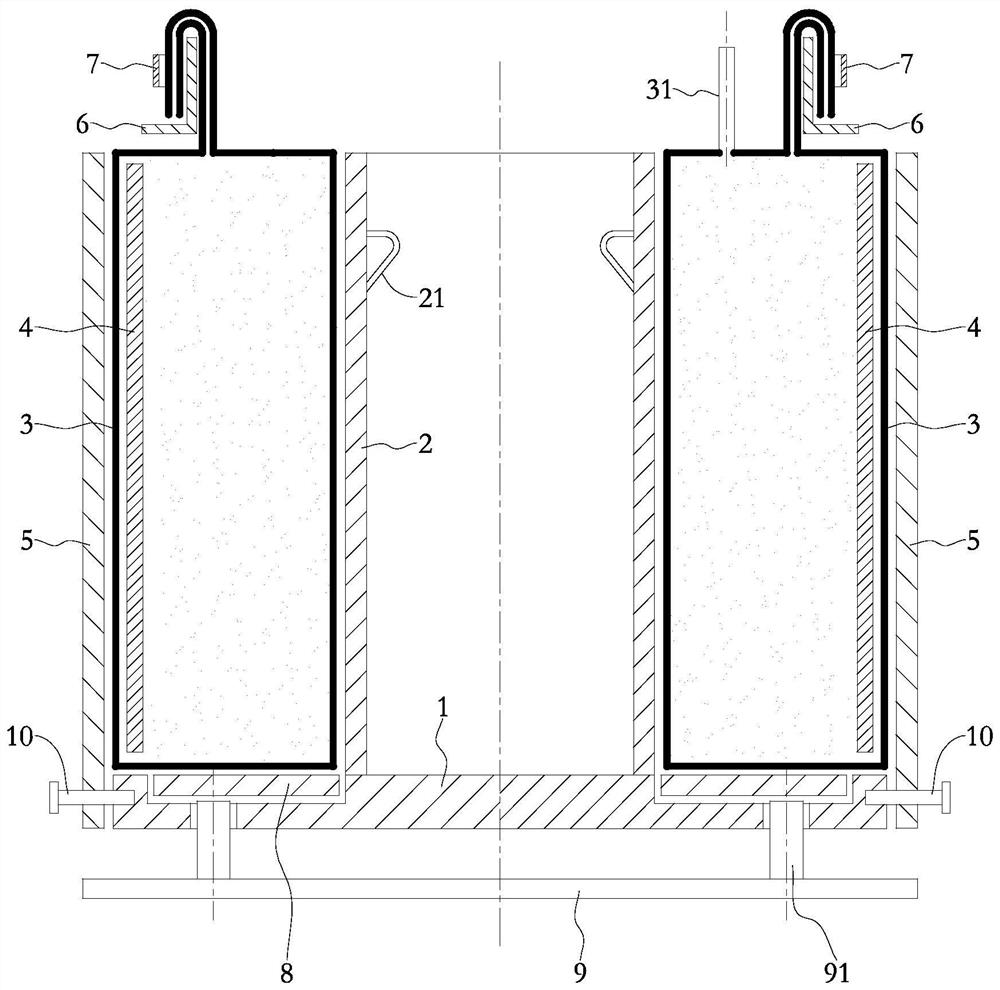 Cold isostatic pressing cylinder material forming die