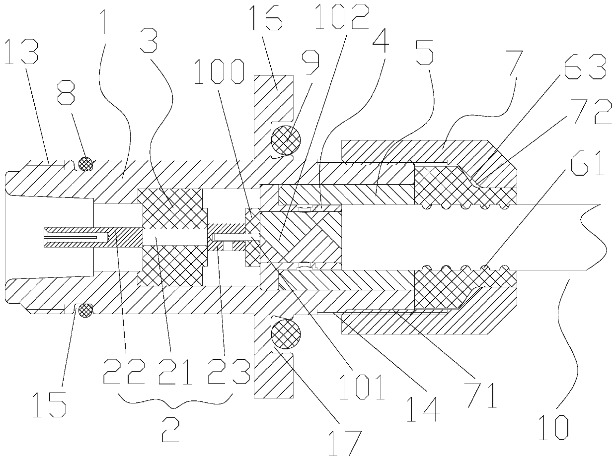 Novel high temperature and high pressure-resistance water vapor seal N-K type terminal cable RF coaxial connector