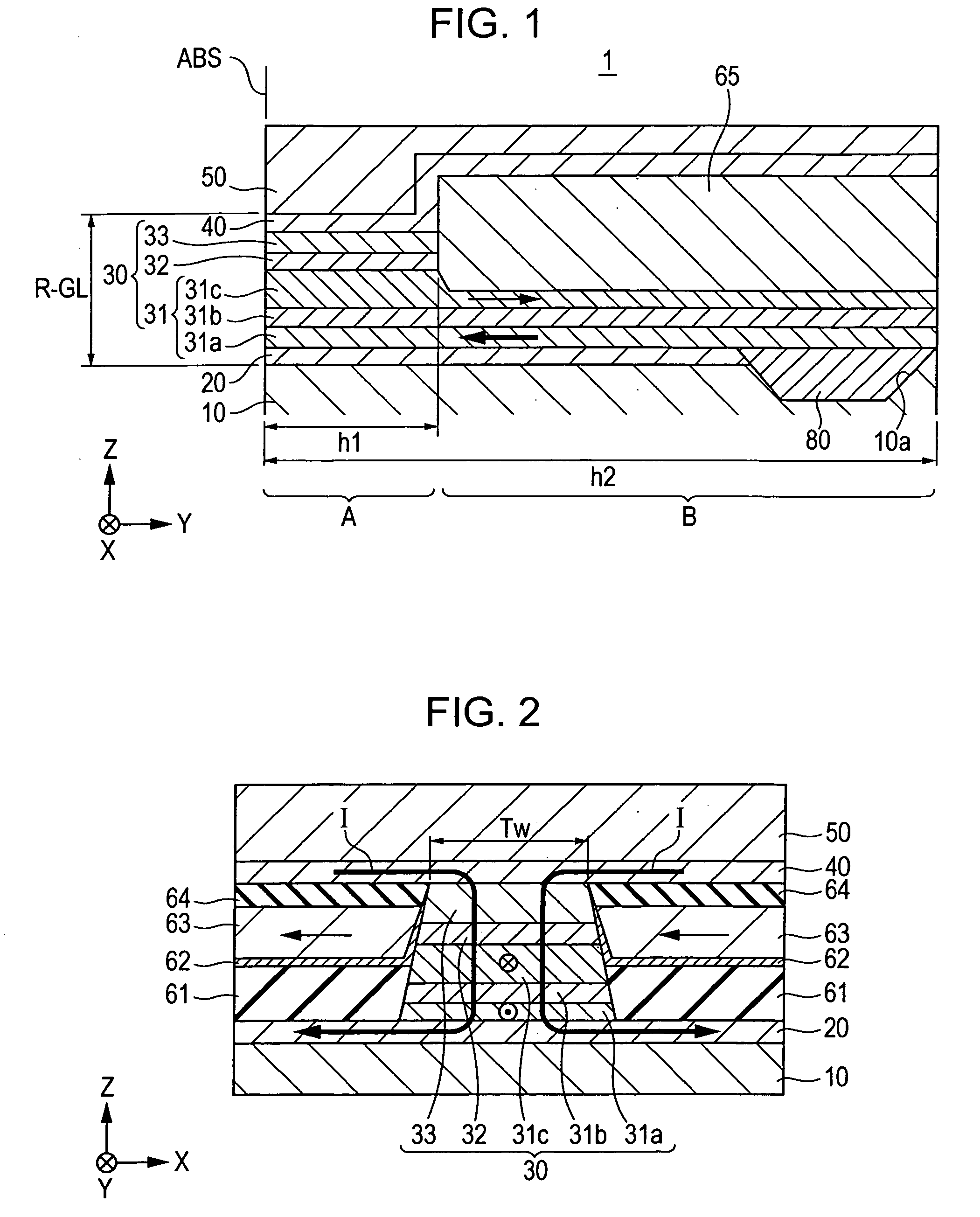 CPP giant magnetoresistive head including pinned magnetic layer that extends in the height direction