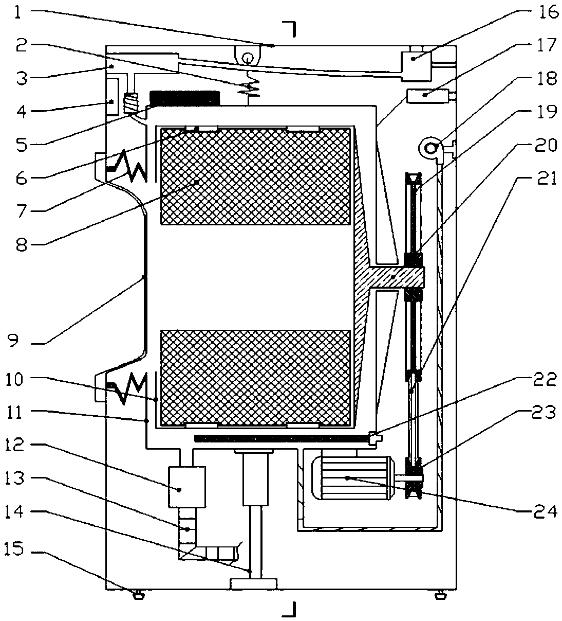 Roller extrusion type washing machine