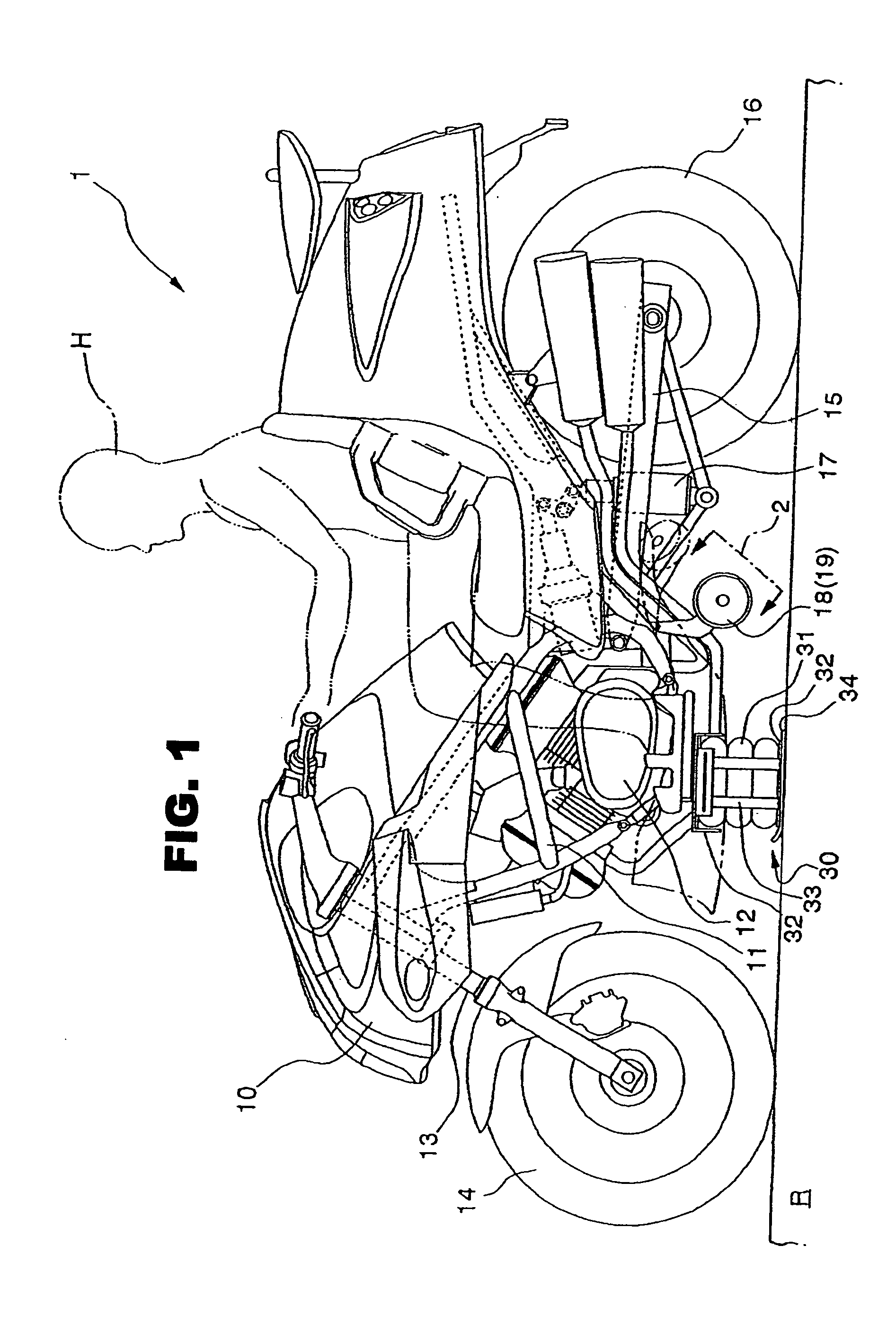 Motorcycle with auxiliary support