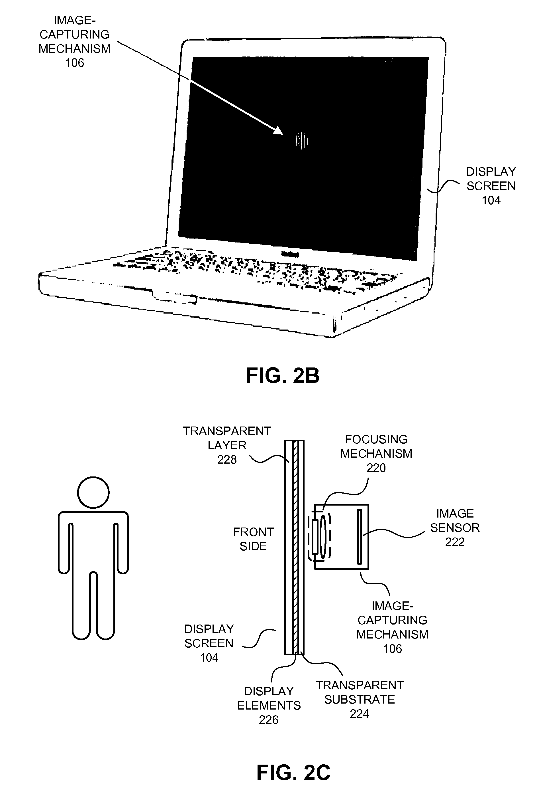 Capturing an image with a camera integrated in an electronic display