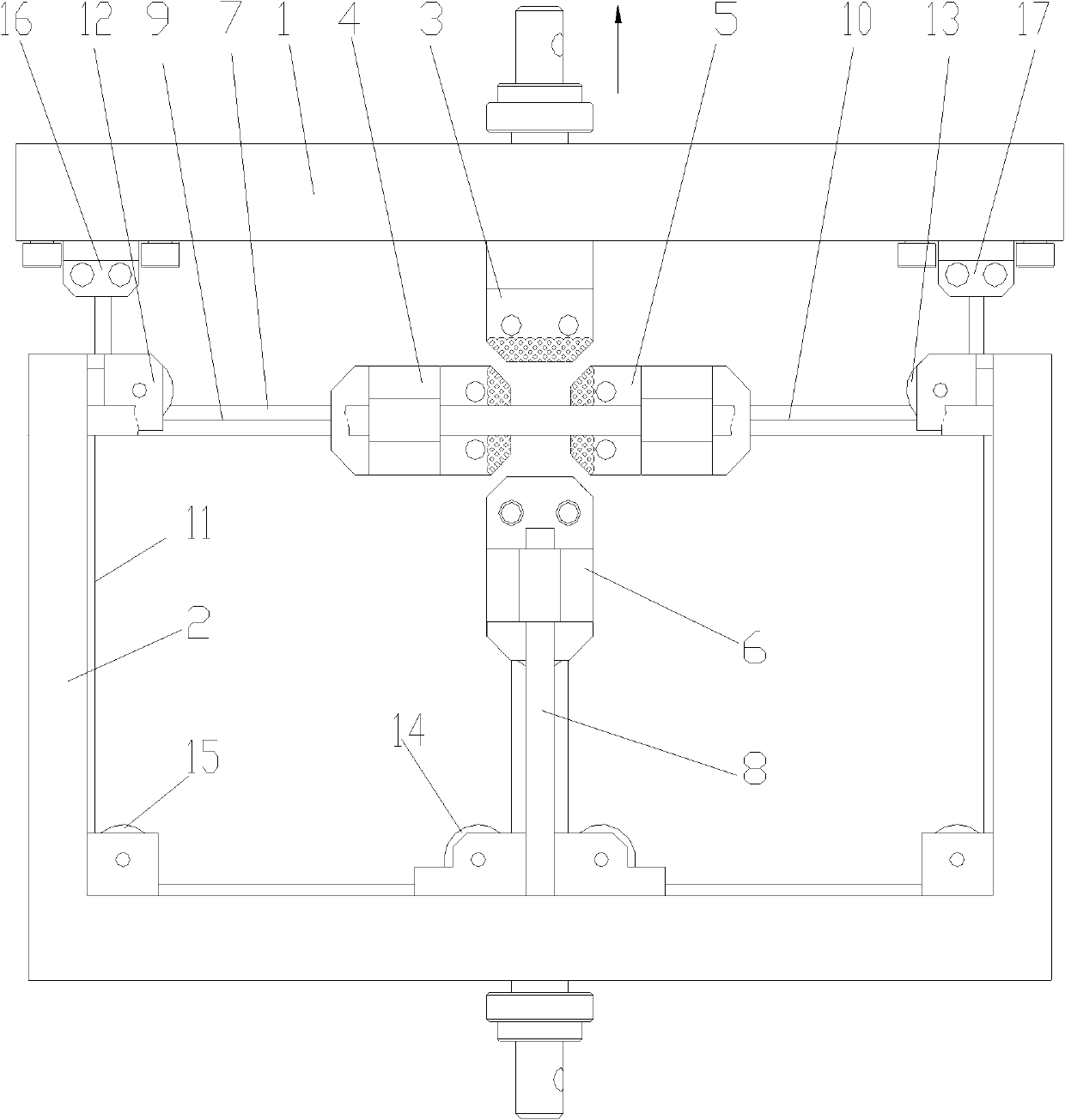 Dual-shaft synchronous stretching device