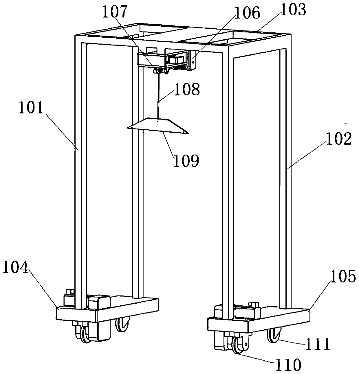 A kind of plane walking following support assisting device