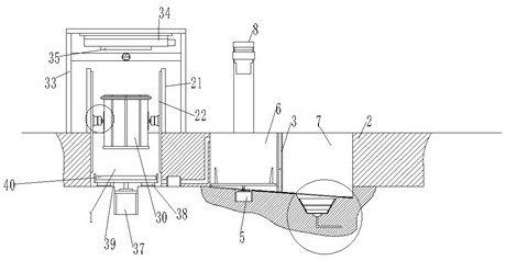 Oil removal and skimming device for sewage treatment and oil removal method