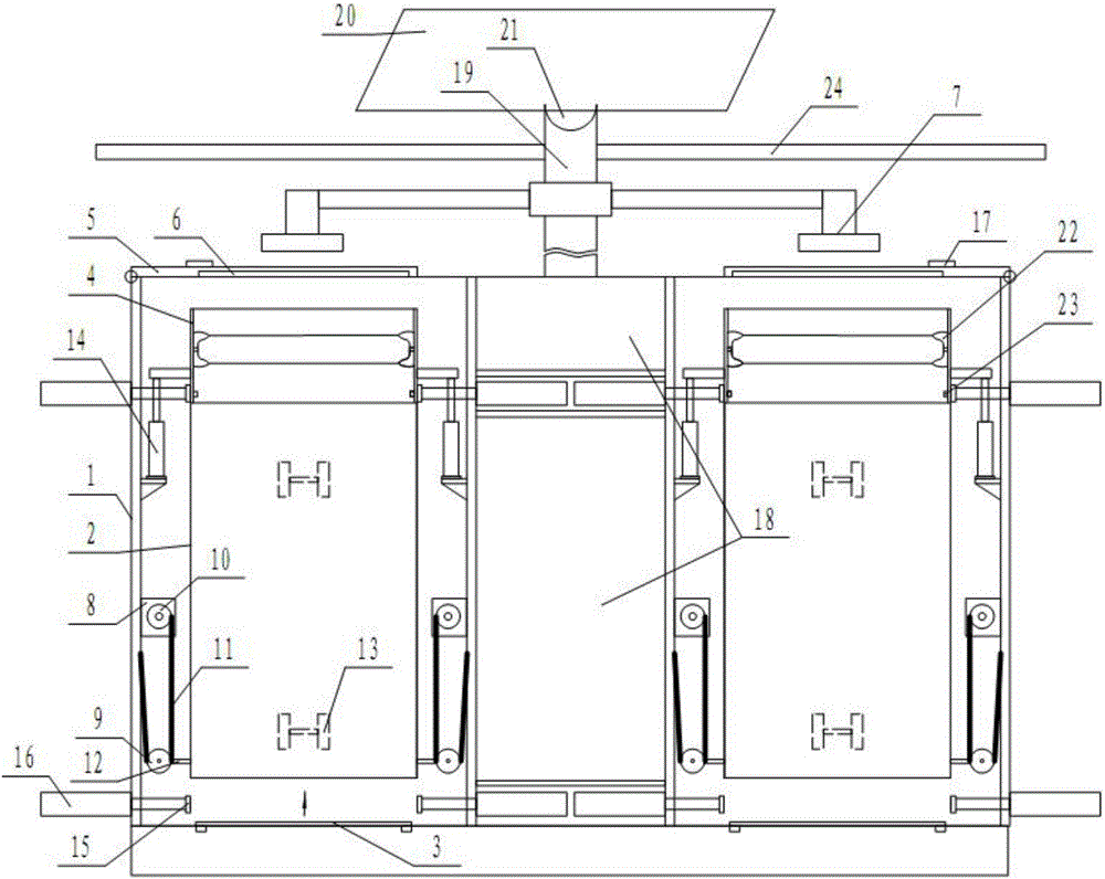 Garbage bag fixing device for automatic packaging bag replacing garbage can