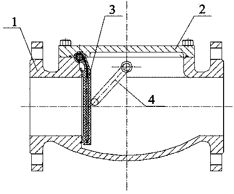 Rotary intercept rubber-flap check valve