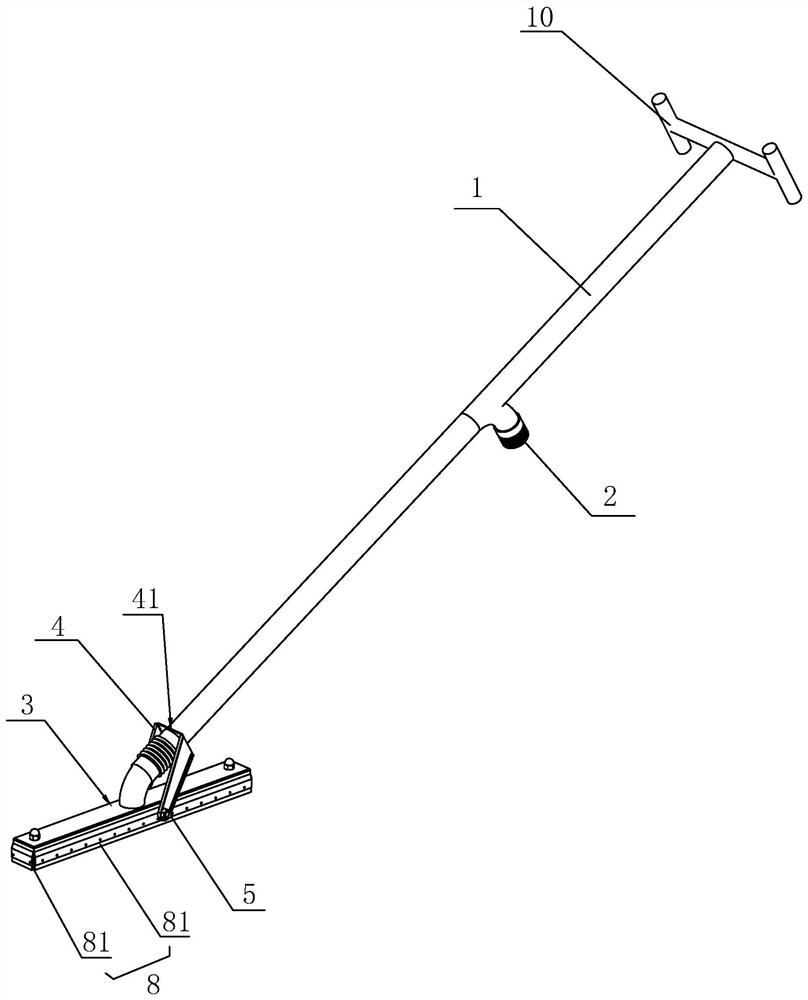 Handheld transverse sweeping type universal double-supporting-wheel vacuum suction head