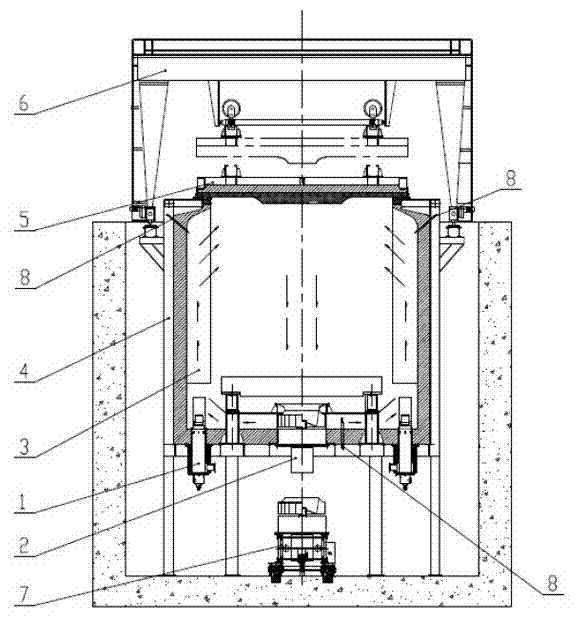 Pit-type aluminum ingot heating furnace