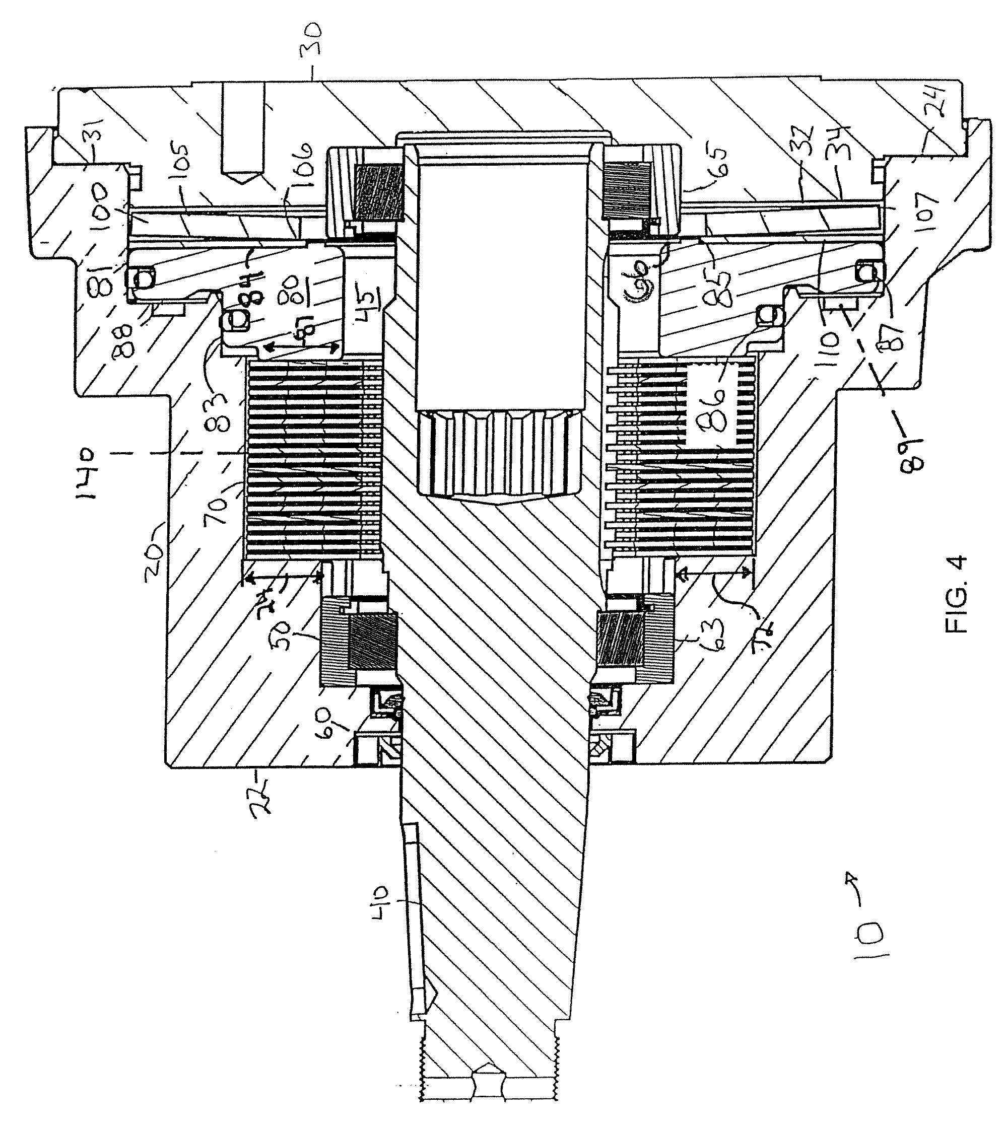 Disk spring hydraulic release brake