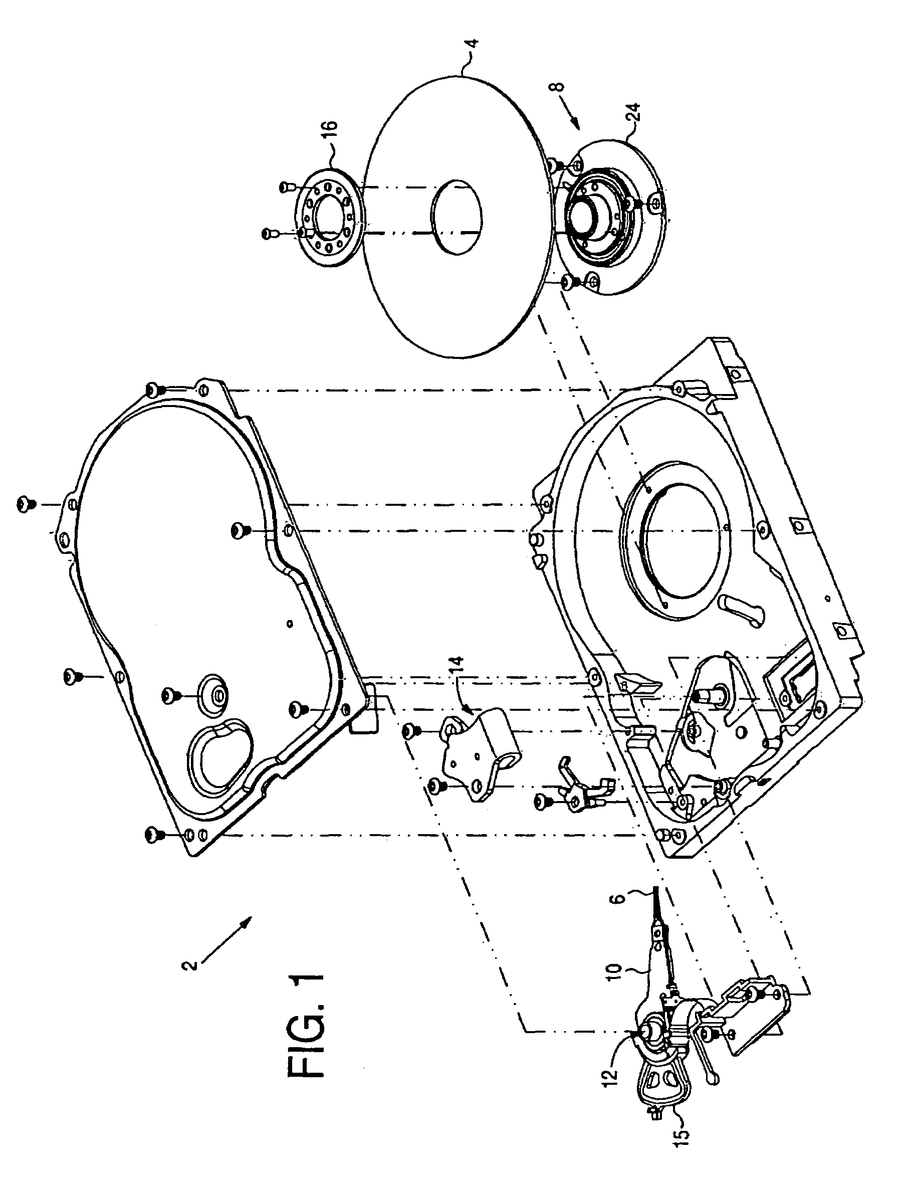 Disk drive comprising a spindle motor employing anionic/cationic lubricant to reduce disk surface potential