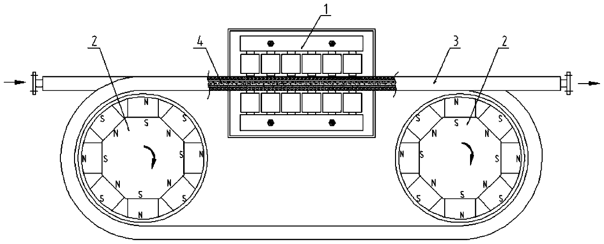 A liquid metal magnetic conveying device