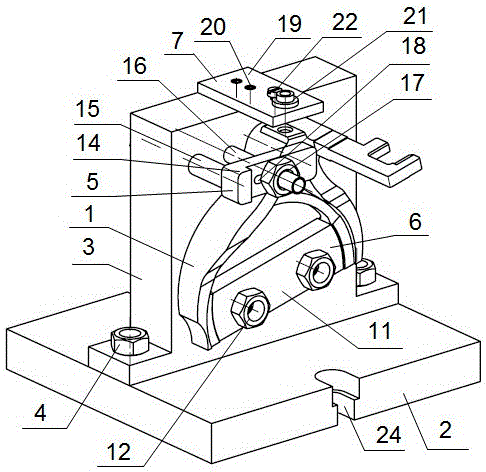 Clamp for drilling of shifting fork