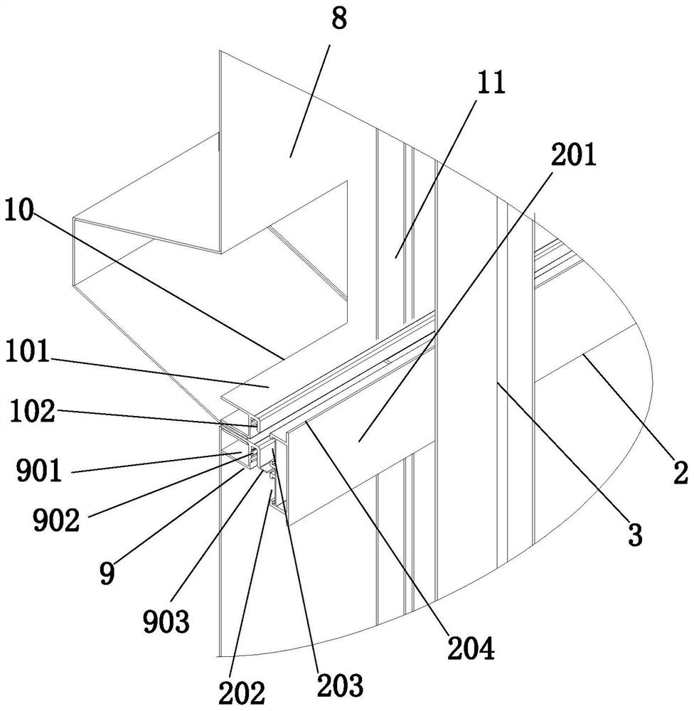 Waterproof connecting structure of open type aluminum plate