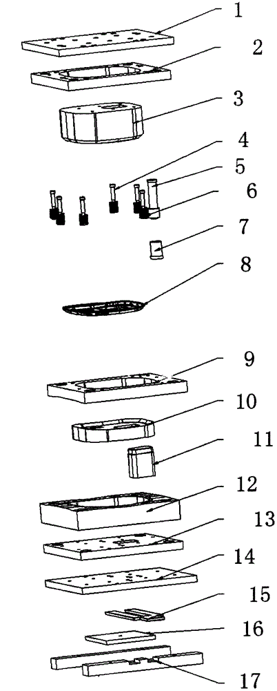 Mold assembly for reverse edge covering