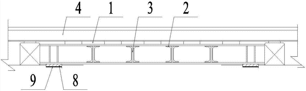 A temporary rail support device for the removal and replacement of the support layer of railway ballastless track