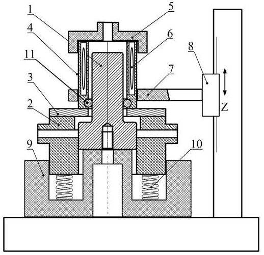 A rotary magnetic fluid assisted grinding sleeve electrolytic composite processing device and method