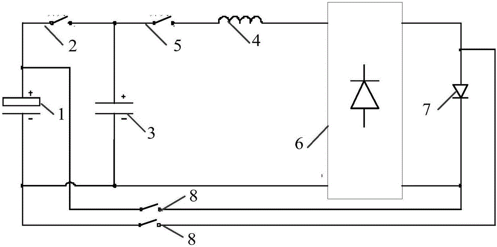 Diode surge performance testing circuit and control method thereof