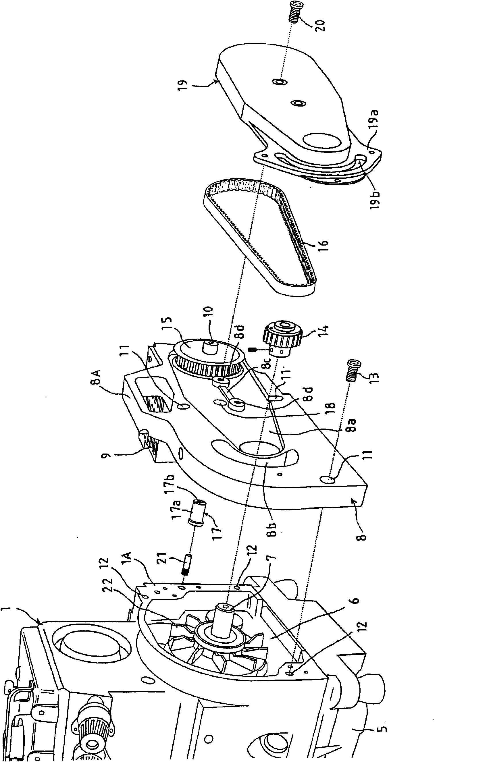 Driving device of industrial sewing machine