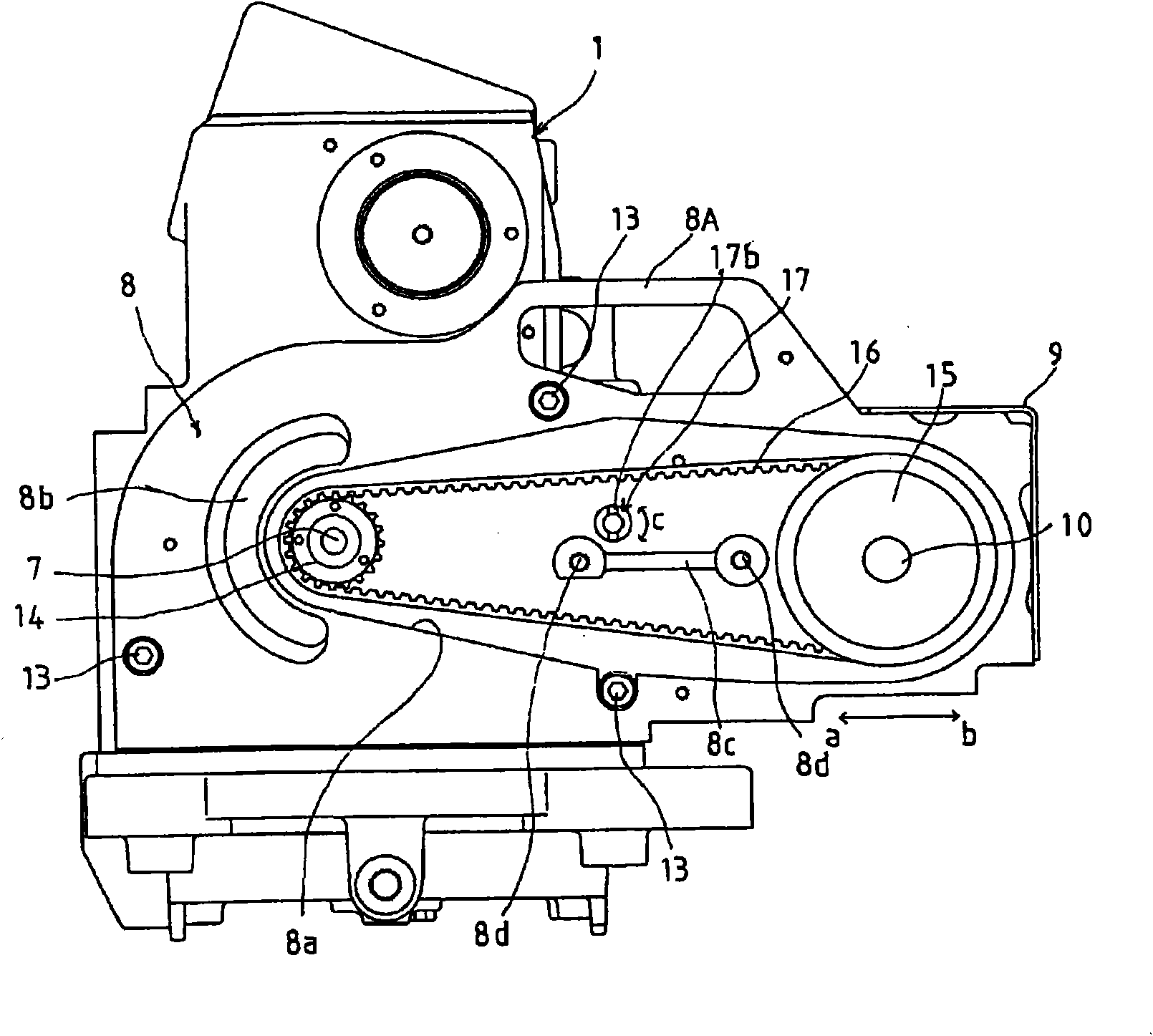 Driving device of industrial sewing machine