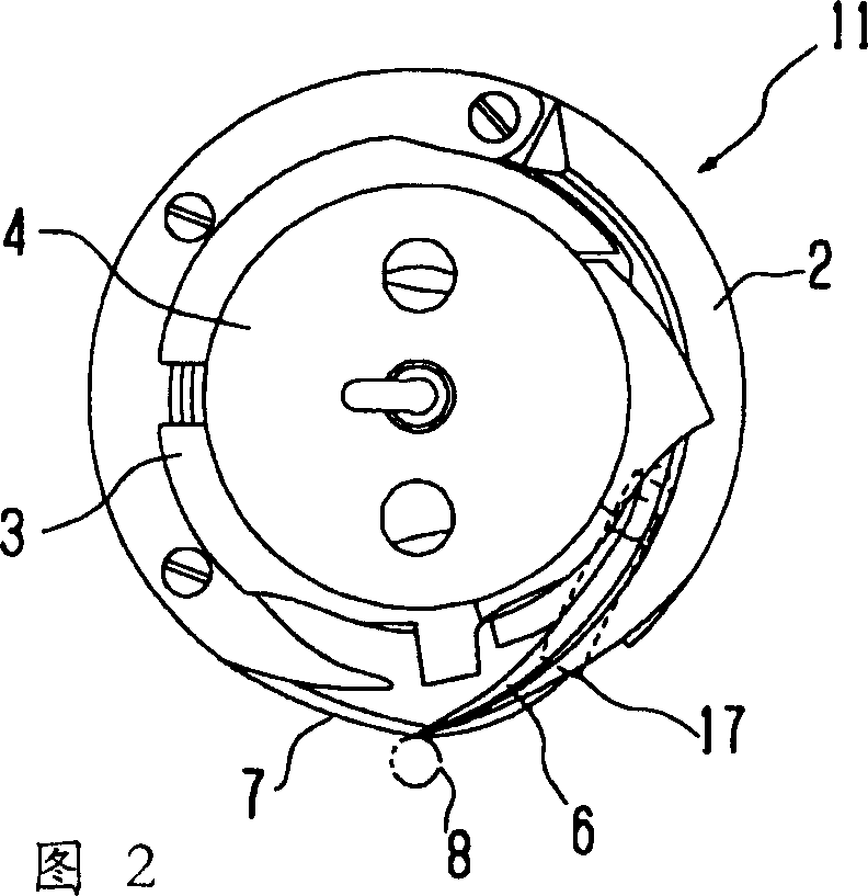 Horizontal bobbin case of sewing machine