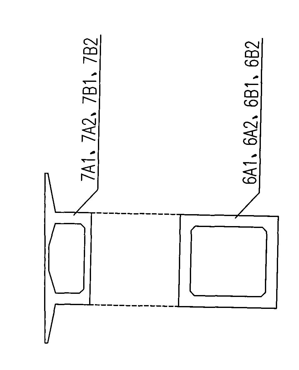 Open web type continuous steel bridge structure and buckling, hanging and pouring method of cantilever