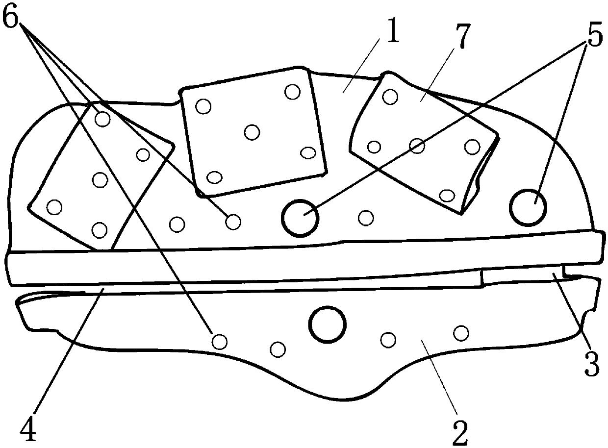 Bone support type bone cutting and navigation registration guide plate for temporal-mandibular joint arthroplasty