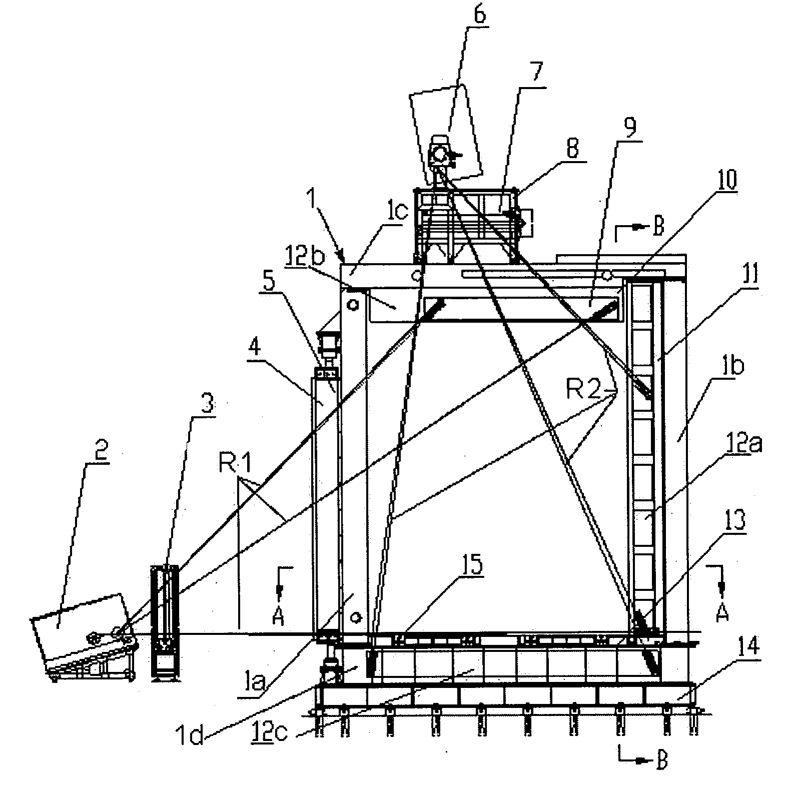 Double-radiant-source framework for container detecting system