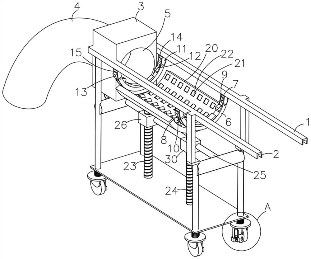 Band sawing machine discharging device and band sawing machine applying same