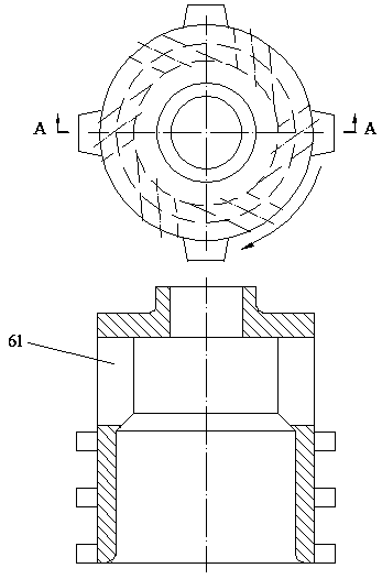 Vertical screening-net-free discharging medium stirring mill