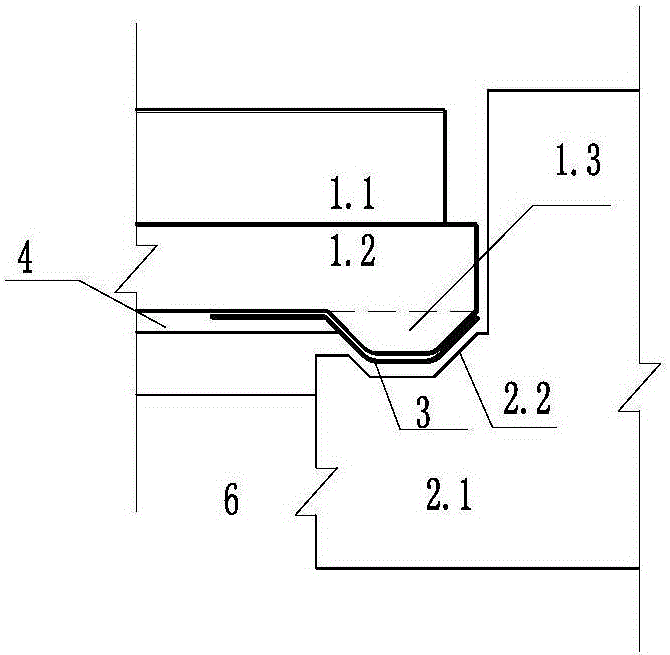 A structure for the transition section between the low-mounted track beam and the viaduct in a medium-low speed maglev traffic engineering