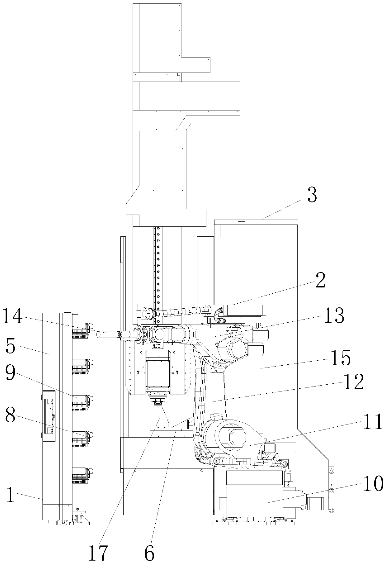 Tool magazine tool replacement device for machine tool