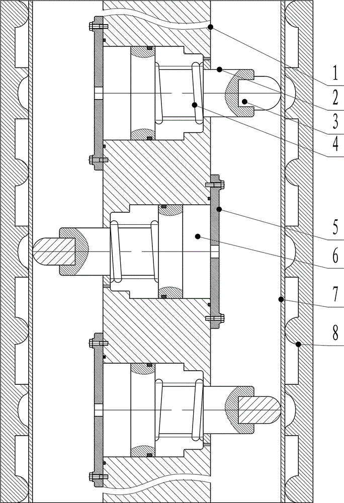 Concave-convex dimpled heat transfer extrusion molding device