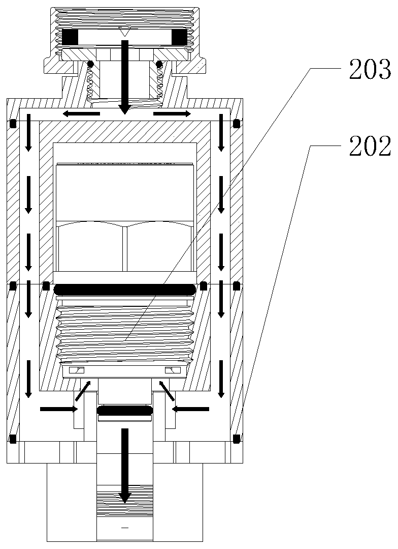 Induction type water outlet device for faucet