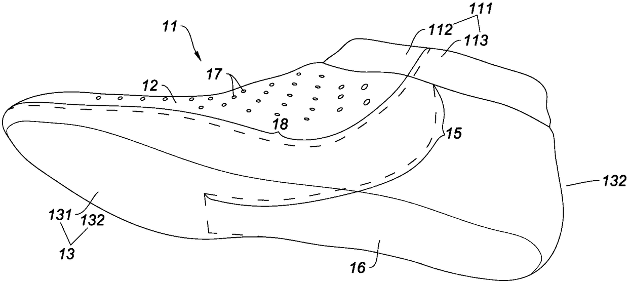 Single layer type sock shoe and production method thereof