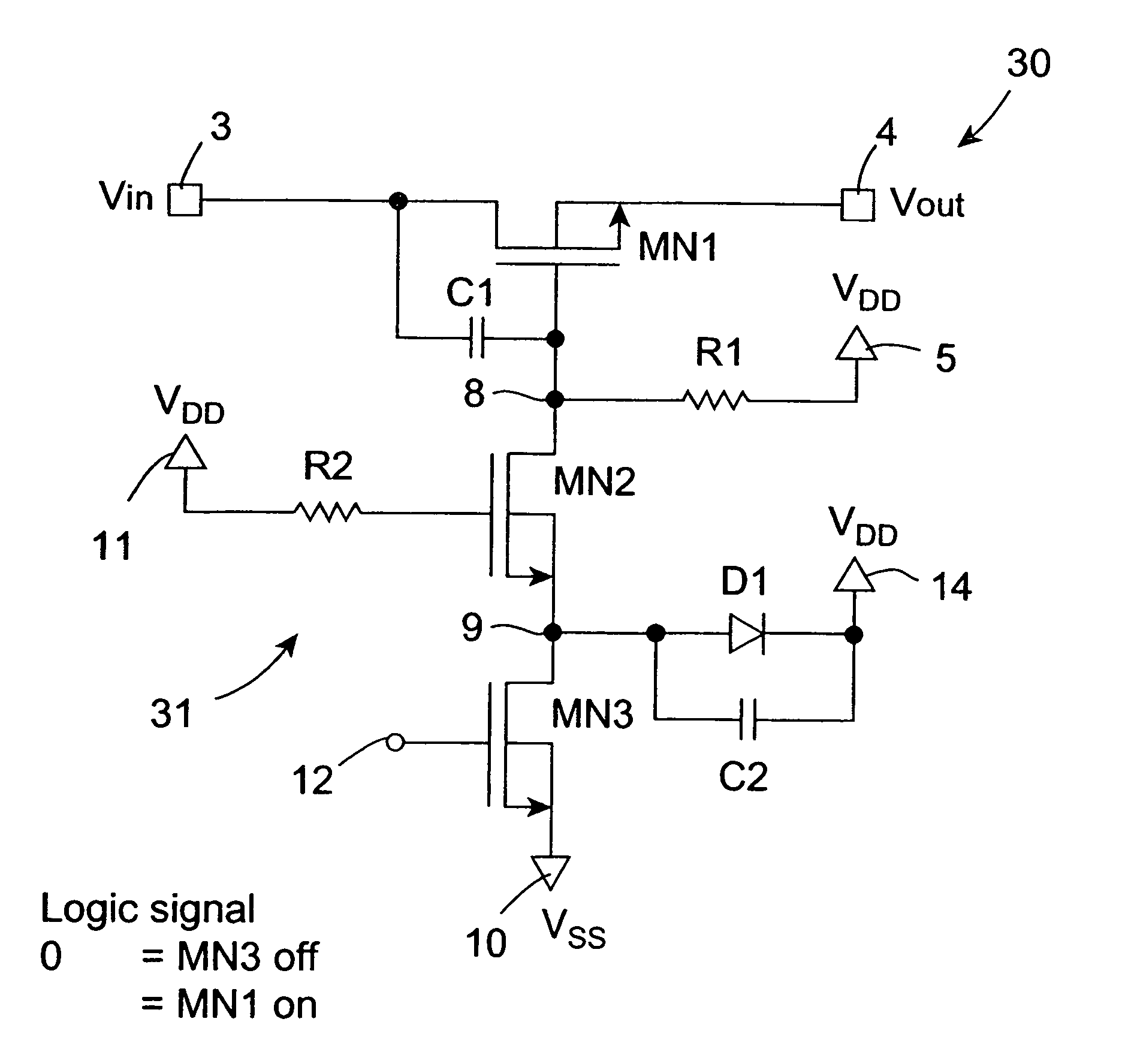 Open drain driver, and a switch comprising the open drain driver