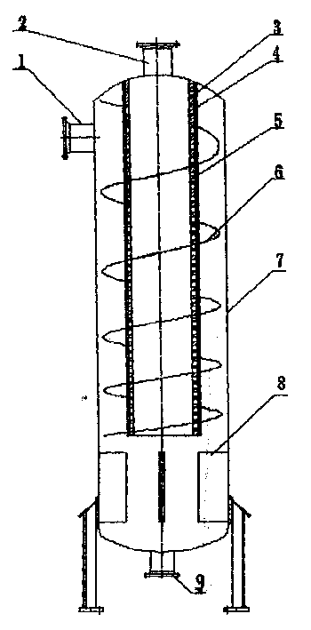 Vertical eyclone filtering dust collector